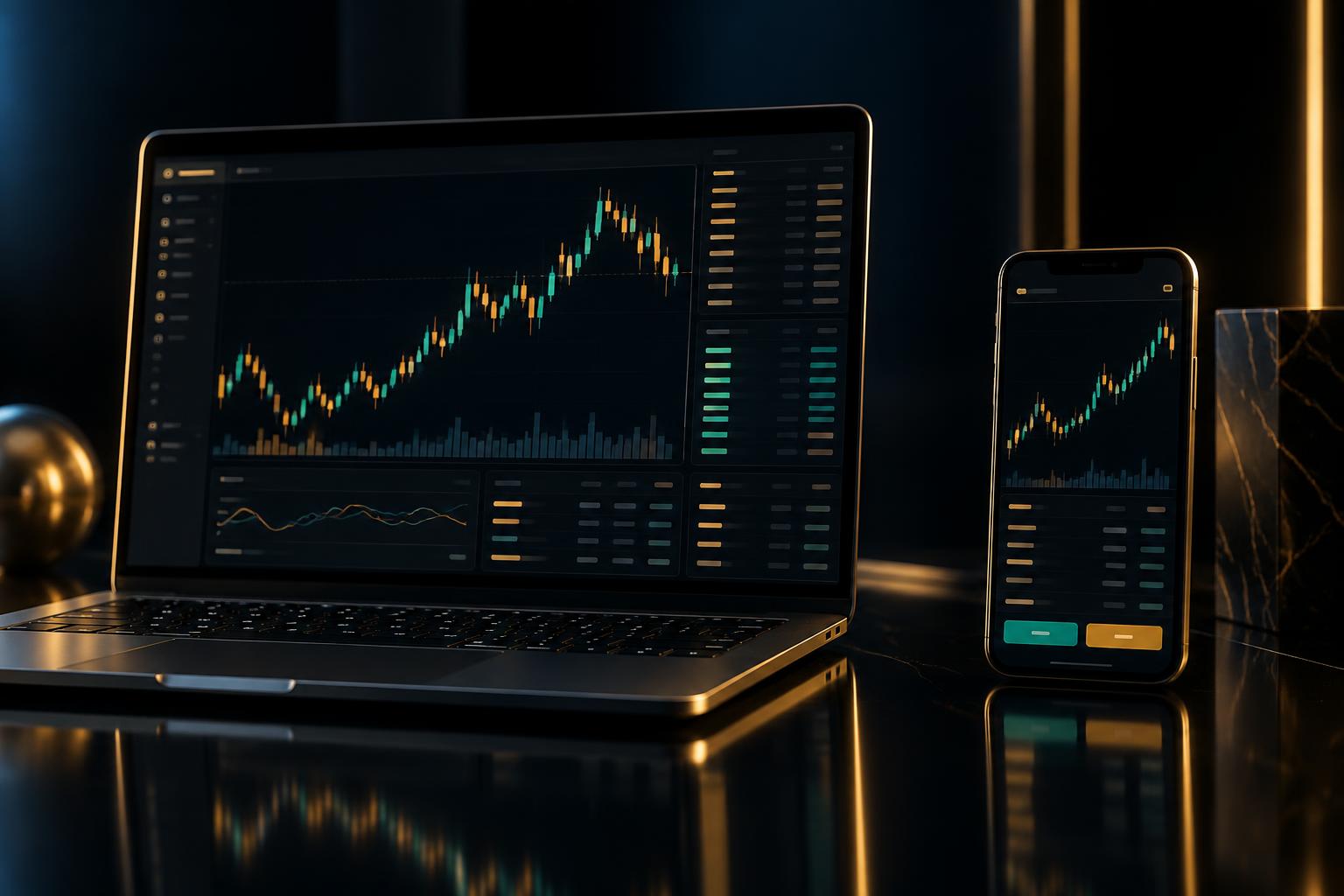 MetaTrader 5 charts on desktop and mobile